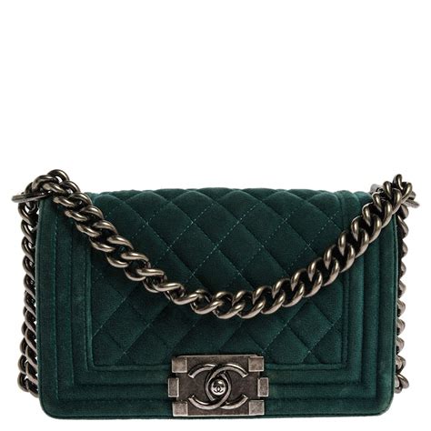 chanel dark green boy|coco Chanel bag.